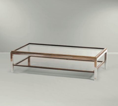 A low smoked glass steel table by Willy Rizzo  - Auction Design - Cambi Casa d'Aste
