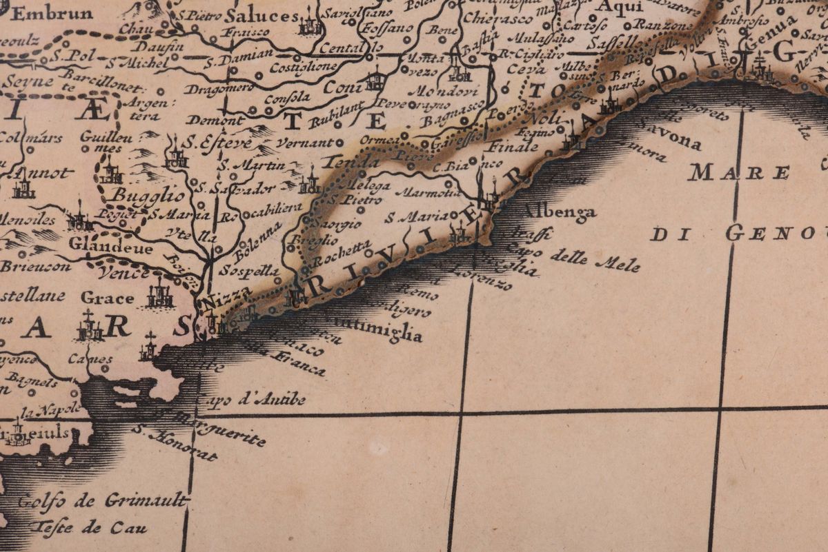 Carta Geografica Dell'italia, F. De Witt XVIII Secolo
