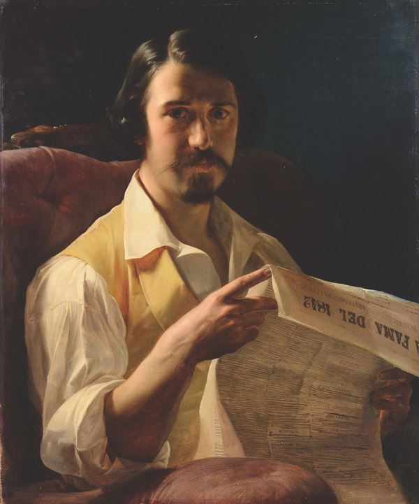 Emilio Sala (1850-1910) Giovane che legge il giornale