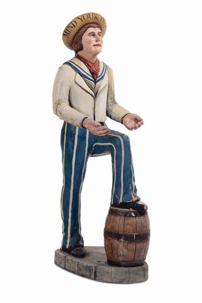 Statua Lignea di Marinaio Americano (insegna Pubblicitaria)