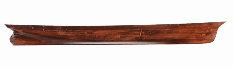 Mezzo scafo in legno naturale, fine XIX secolo  - Asta Arte Marinara e Strumenti Scientifici - Cambi Casa d'Aste