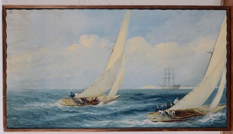 Rodolfo Claudus (1893-1964) Regata  - Auction Maritime Art and Scientific Instruments - Cambi Casa d'Aste