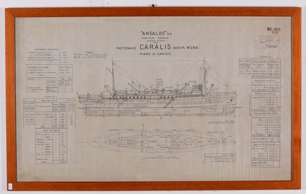 Ansaldo S.A cantieri navali Progetto motonave Caralis, 1928