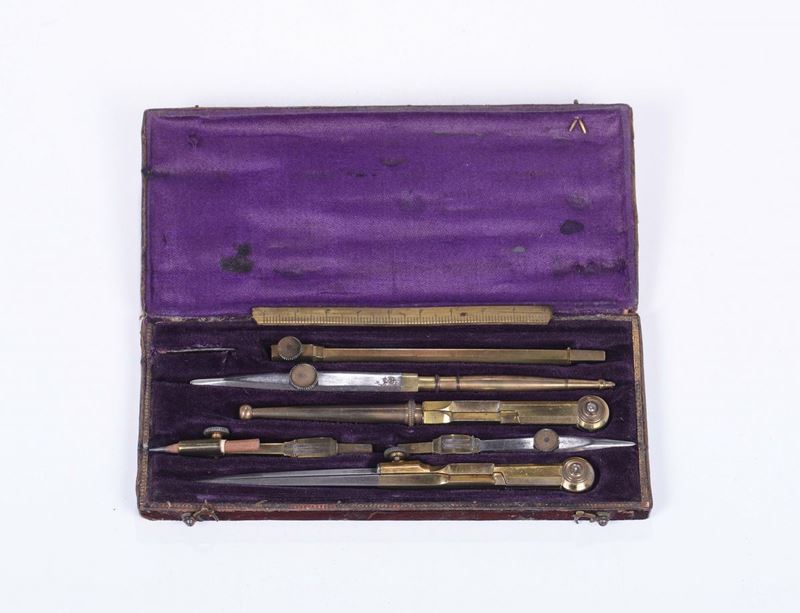 Astuccio completo di compassi, prima metà del XIX secolo  - Auction Maritime Art and Scientific Instruments - Cambi Casa d'Aste