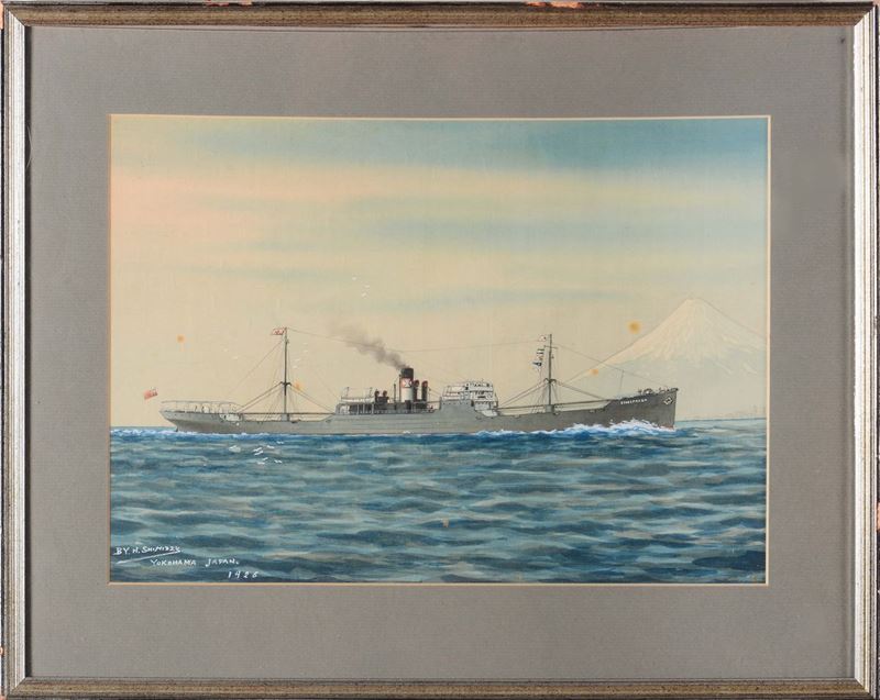 H. Shimizzy Ritratto dello s/s Ethelfreda, 1926  - Auction Maritime Art and Scientific Instruments - Cambi Casa d'Aste
