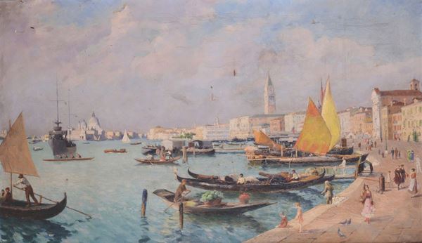 Stefano Novo (1862-1927) Veduta di Venezia