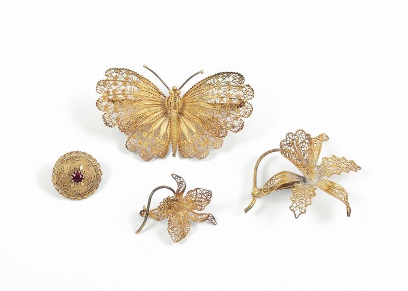 Lotto composto da quattro spille  - Asta Antiquariato - Cambi Casa d'Aste