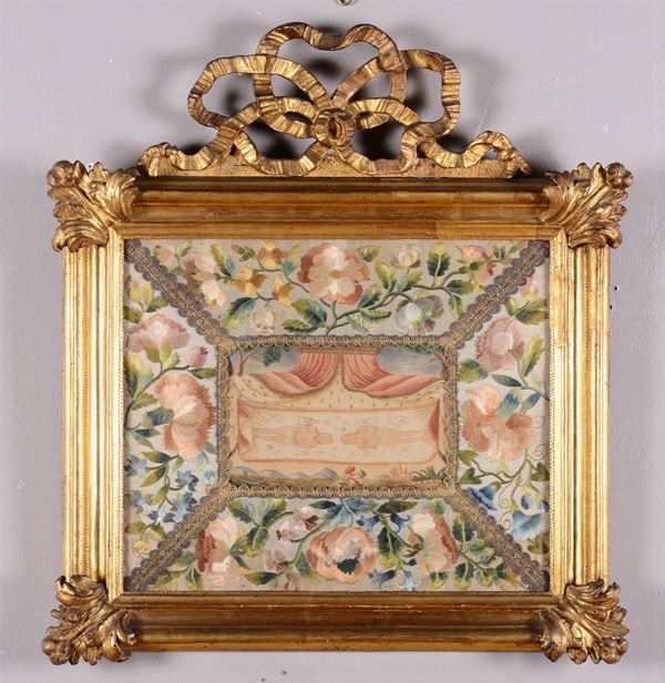 Antico tessuto ricamato, XVIII secolo