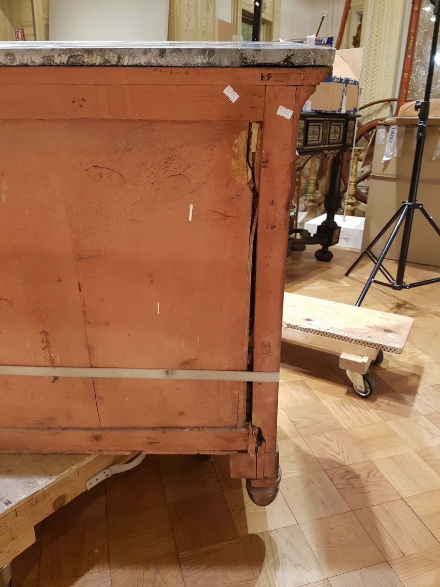 Comò a Tre Cassetti Lastronato in Noce, Fine XIX Secolo