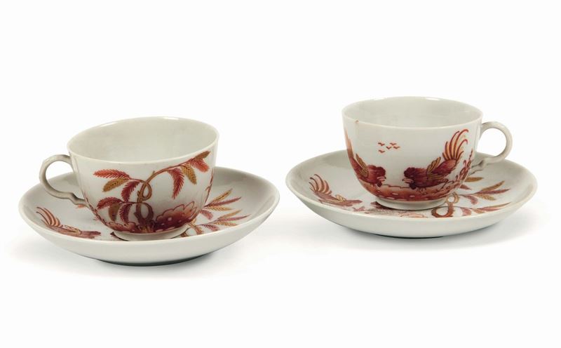 A pair of cups and saucers, Doccia Ginori factory, circa 1770  - Auction Majolica and porcelain from the 16th to the 19th century - Cambi Casa d'Aste