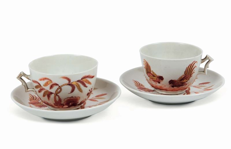 A pair of cups and saucers, Doccia Ginori factory, circa 1770  - Auction Majolica and porcelain from the 16th to the 19th century - Cambi Casa d'Aste