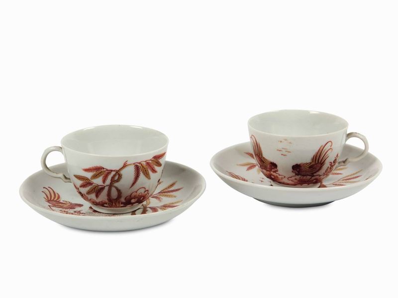 A pair of cups and saucers, Doccia Ginori factory, circa 1770  - Auction Majolica and Porcelains - Cambi Casa d'Aste