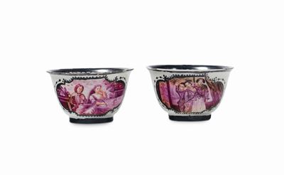 Coppia di Tazzine Meissen 1715-1720 (porcellana) Augsburg, Bartolomeo o Abraham Seuter, 1740 Ca. ...