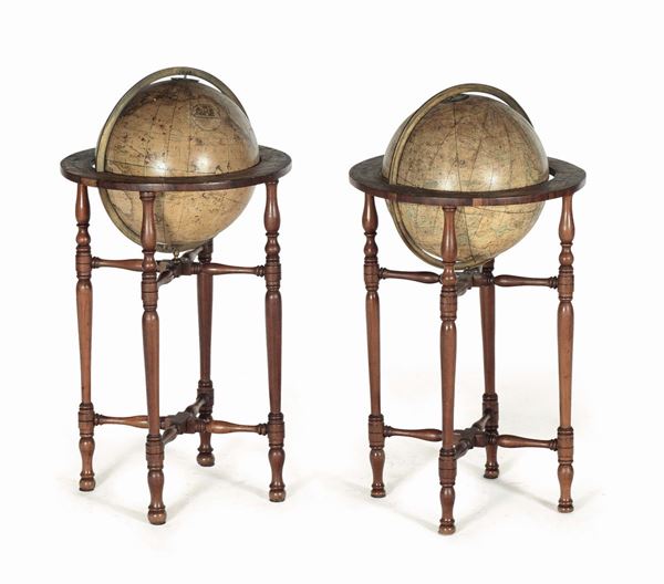 Coppia di globi celeste e terrestre, John Smith, Londra, XVIII secolo