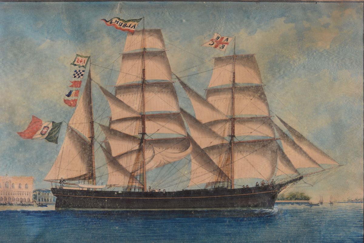 Giovanni Luzzo (XIX-XX Secolo)brick Italia in Partenza dal Porto di Venezia