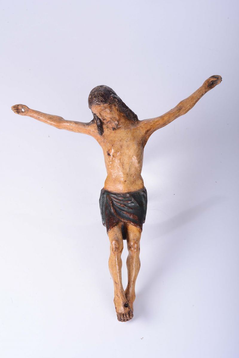 Cristo morto in legno intagliato e dipinto, scultore del XVIII secolo  - Auction Fine Art - Cambi Casa d'Aste