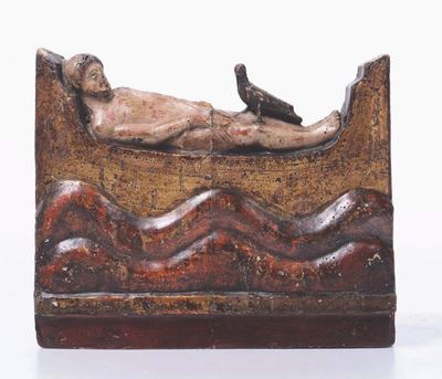 Rilievo in Legno Policromo e Dorato Raffigurante la Transazione di S. Giacomo Maggiore. Scultore ...