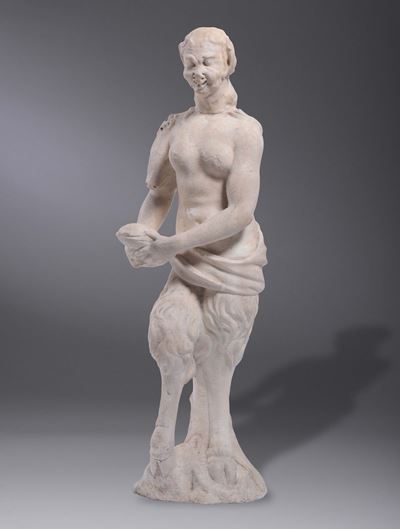 Scultura in Marmo Raffigurante Satiressa. Artista Barocco Italiano Operante tra il XVI e il XVII ...