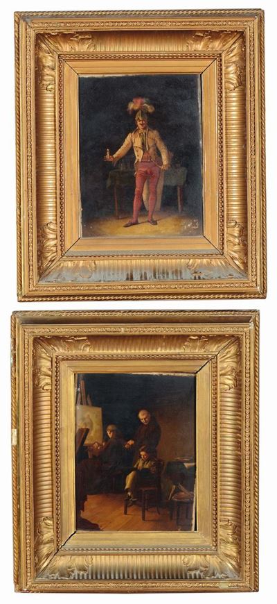 Eduardo Zamacois Y Zabala (1842-1871)scene D'interno con Personaggi