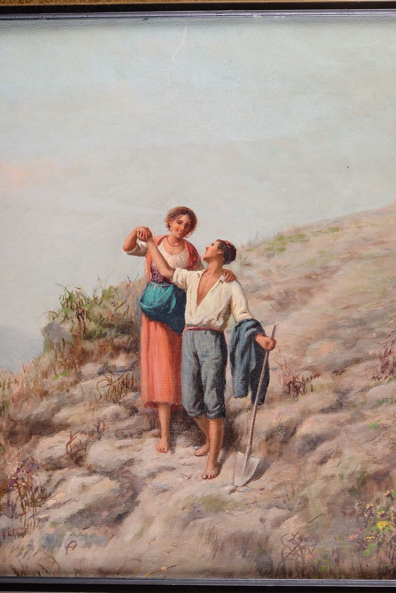 Raffaello Celommi (1881-1957)paesaggio con Contadini