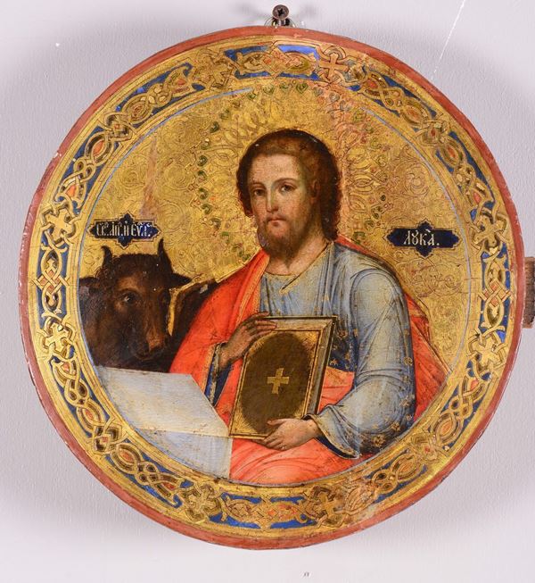 Icona raffigurante San Luca, inizi XIX secolo