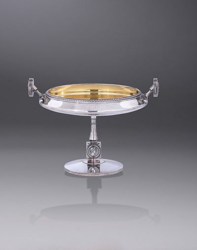 Coppa Centrotavola in Argento Cesellato e Dorato, Usa XX Secolo