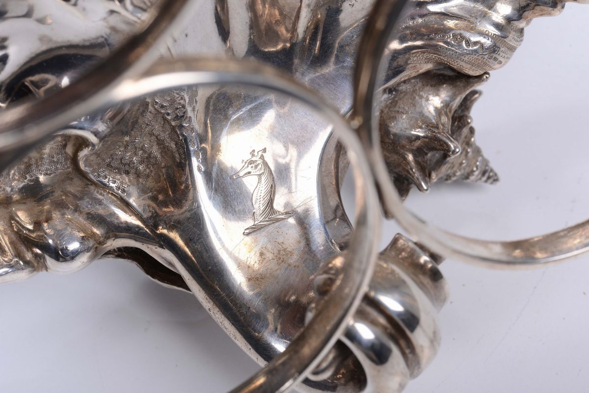 Oliera e Portaspezie in Argento Fuso e Cesellato e Cristallo Molato, Londra 1851