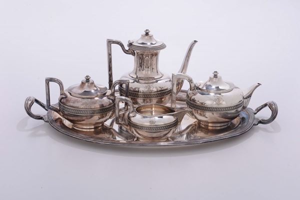 Servizio da tè in metallo argentato, Gorham MFGCO