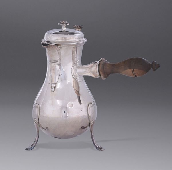 A silver coffee pot, France, second half of the 18th century