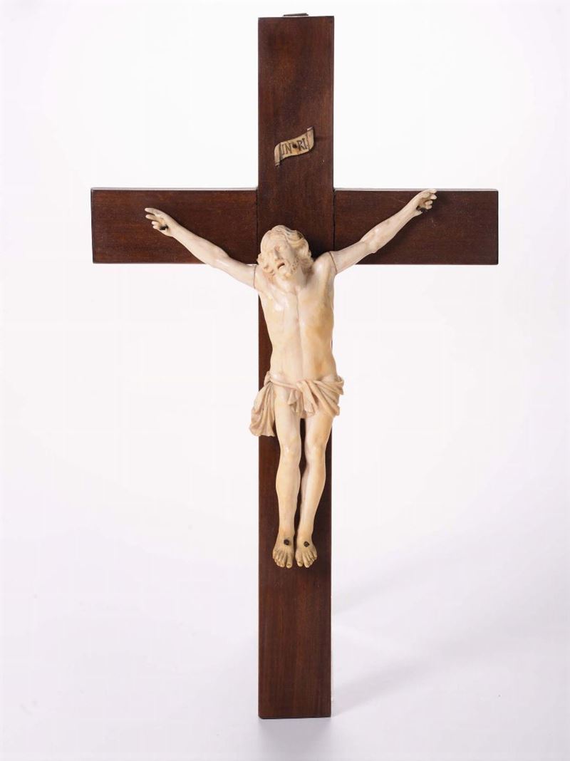 Cristo in avorio scoplito, XIX secolo  - Auction Antique Online Auction - Cambi Casa d'Aste