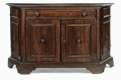 Credenza Scantonata a Quattro Ante Pannellate, XIX Secolo