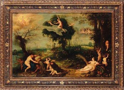 Jan Brueghel II (antwerp 1601-1678), Cerchia Diallegoria delle Stagioni