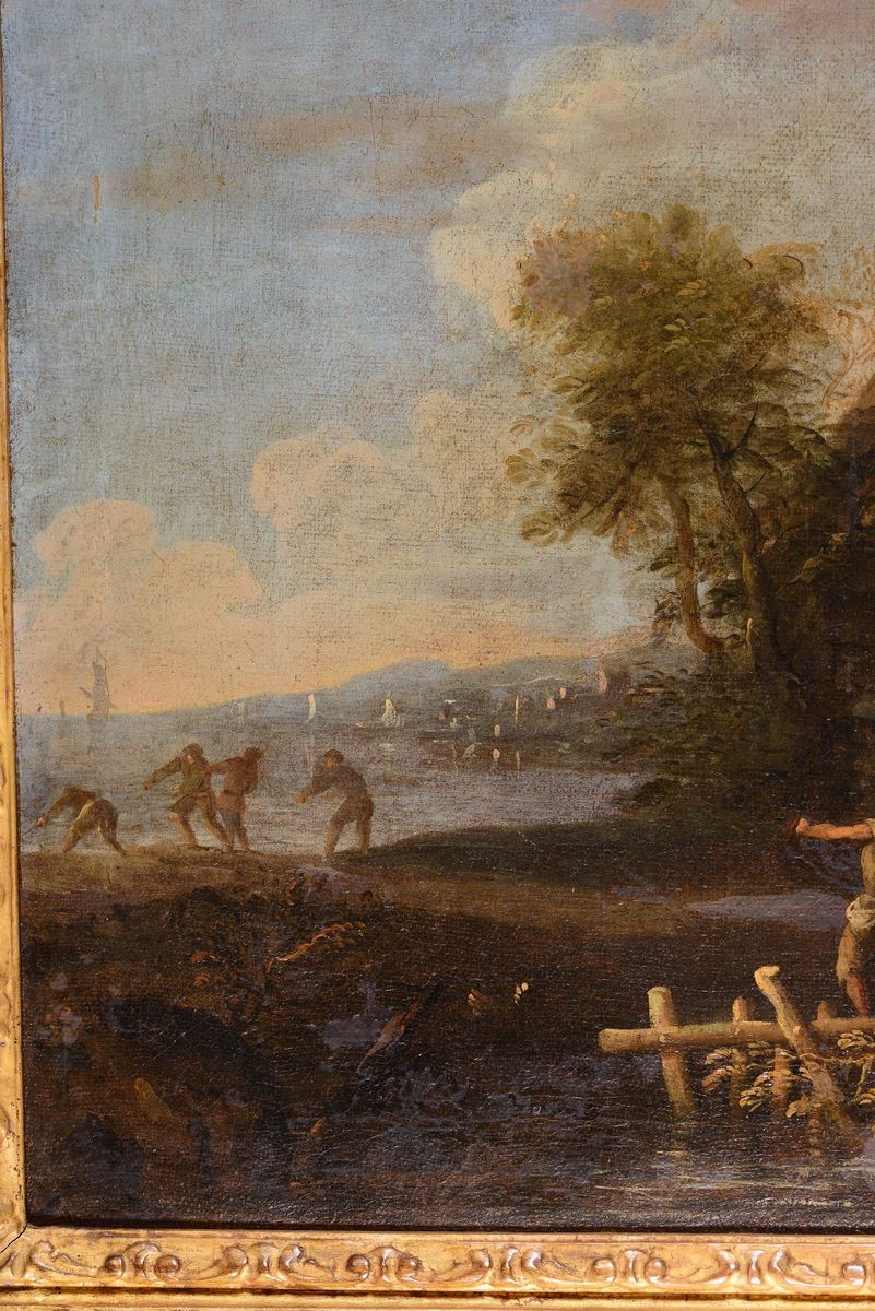 Scuola del XVIII Secolopaesaggio con Figure