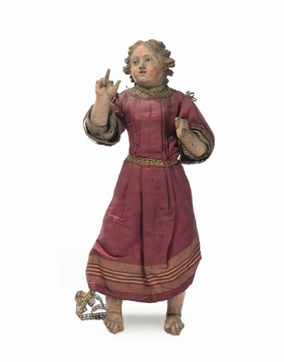 Scultura da Presepe Raffigurante Santo, Napoli XIX Secolo