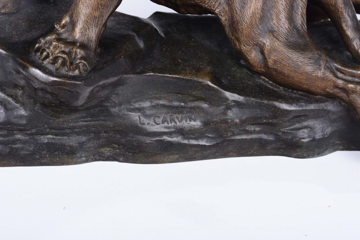 Scultura in Bronzo Raffigurante Leonessa, XIX Secolo