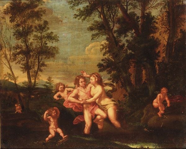 Scuola del XVIII secolo Apollo e Dafne