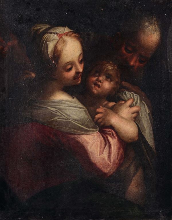 Scuola dell'Italia settentrionale del XVII secolo Madonna con Bambino e San Giuseppe