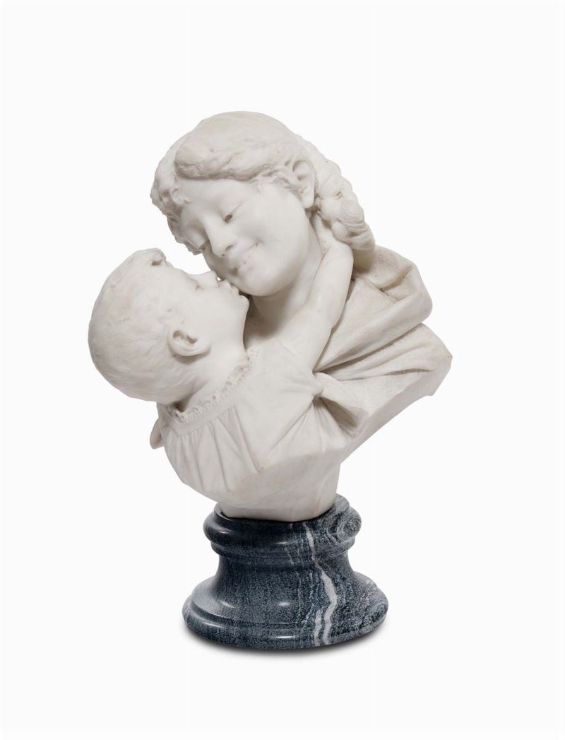 Anonimo del XX secolo Busto di madre e figlio  - Asta Antiquariato - II - Cambi Casa d'Aste