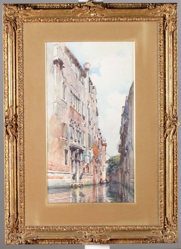 Emanuele Brugnoli (1859-1944) Veduta di Venezia