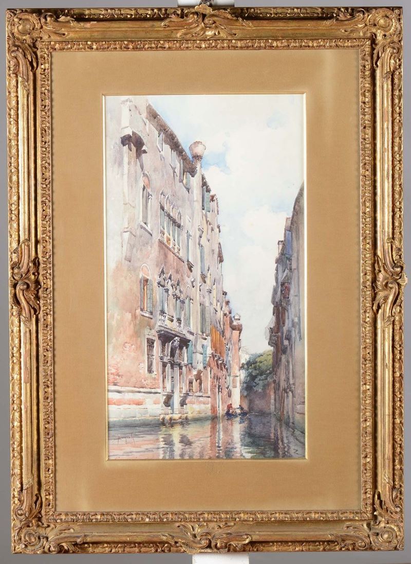 Emanuele Brugnoli (1859-1944) Veduta di Venezia  - Asta Asta a Tempo Pittura - Cambi Casa d'Aste