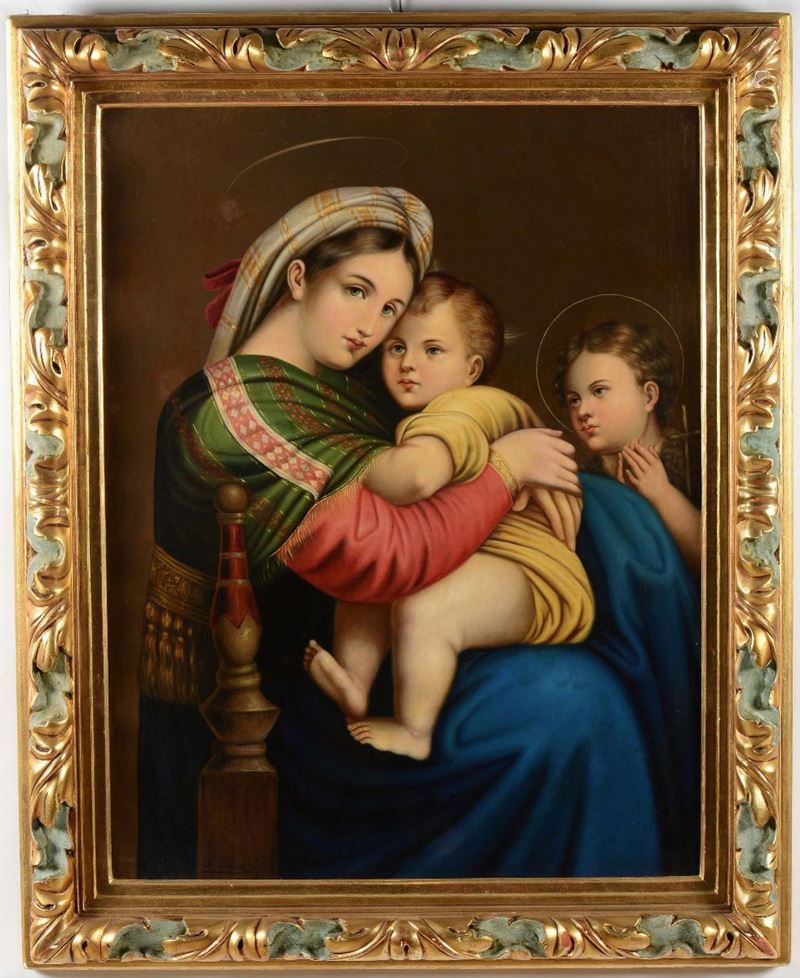 Anonimo del XIX secolo Madonna della seggiola  - Auction Paintings Timed Auction - Cambi Casa d'Aste