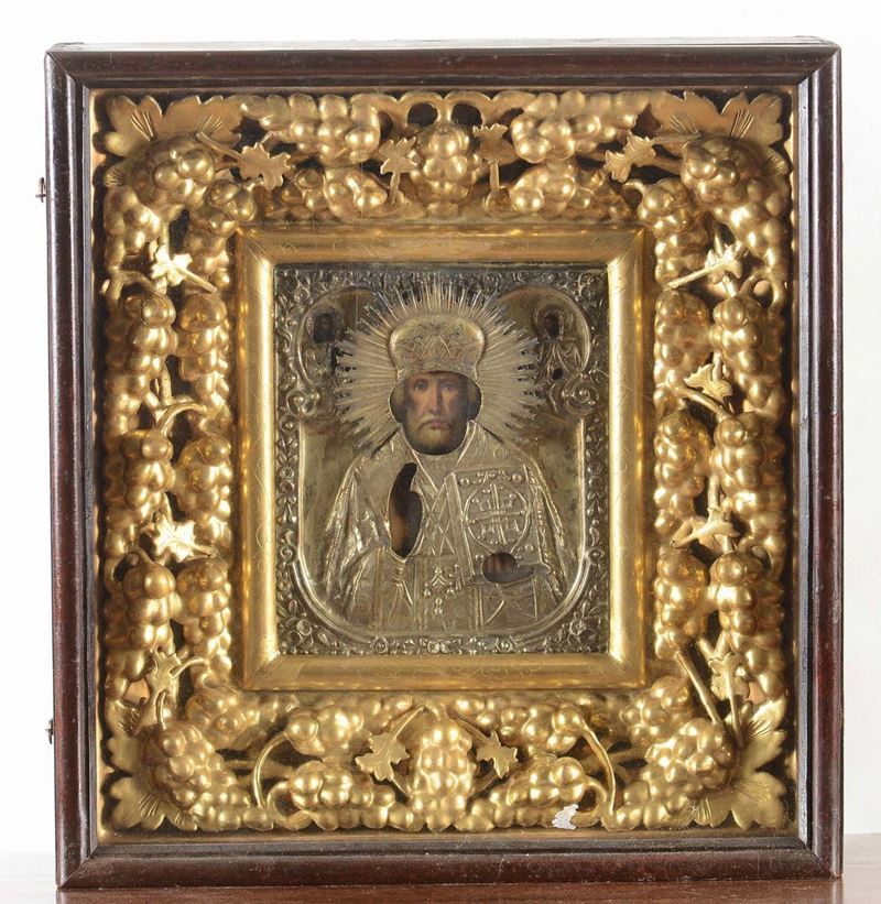 Icona in cassetta di legno, XIX secolo  - Asta Asta a Tempo Antiquariato - I - Cambi Casa d'Aste