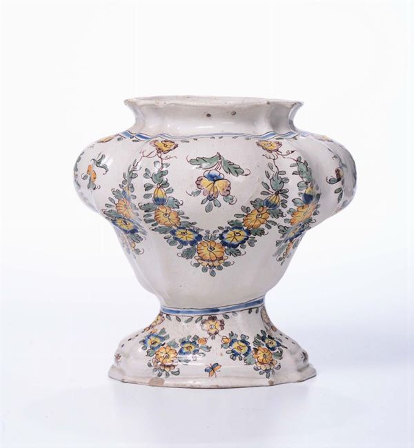 A maiolica vase, Ligurian workshop, 18th century