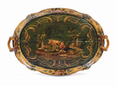 Guantiera in Legno Laccato, Venezia Metà XVIII Secolo