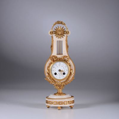 Pendola a Lira in Stile Luigi XVI, Francia Seconda Metà XIX Secolo
