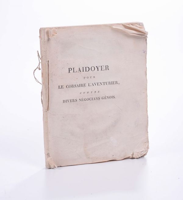Playdoyer pour le corsaire L’aventurier contre divers negocians genois, fine XVIII secolo