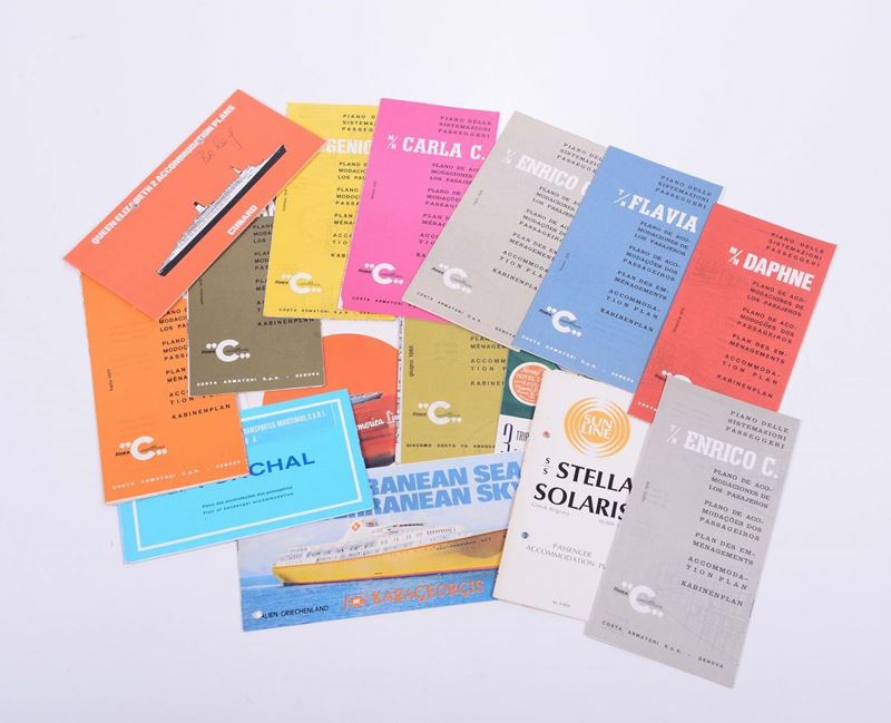 Lotto di 15 depliant di navi da crociera  - Asta Arte Marinara e Strumenti Scientifici - Cambi Casa d'Aste