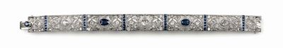Bracciale a Nastro con Diamanti e Zaffiri