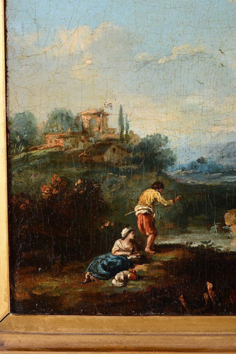 Scuola Fiamminga XVII Secolopaesaggio con Contadini