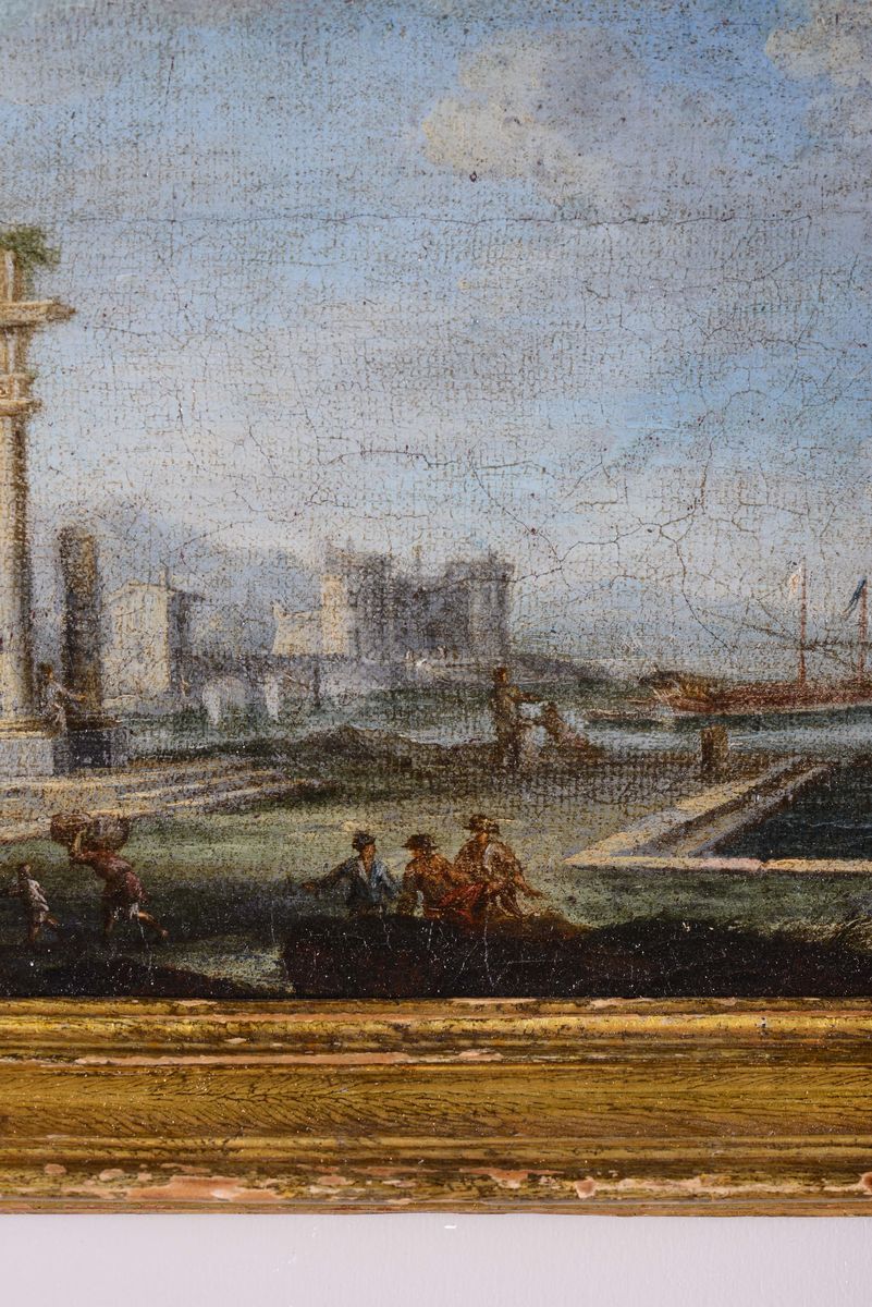 Gennaro Greco (1665-1714), Attribuito Acoppia di Vedute Architettoniche
